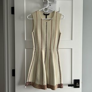 BCBG neutral fit and flare dress. Super cute on! Stretchy XXS